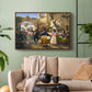 Romans Gathered for Merriment at an Osteria, 1839 - Floater Framed Canvas Print