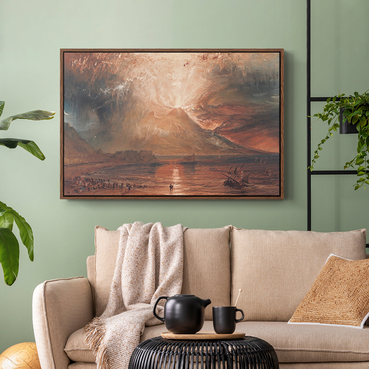 Vesuvius in Eruption, c. 1817 - Floater Framed Canvas Print