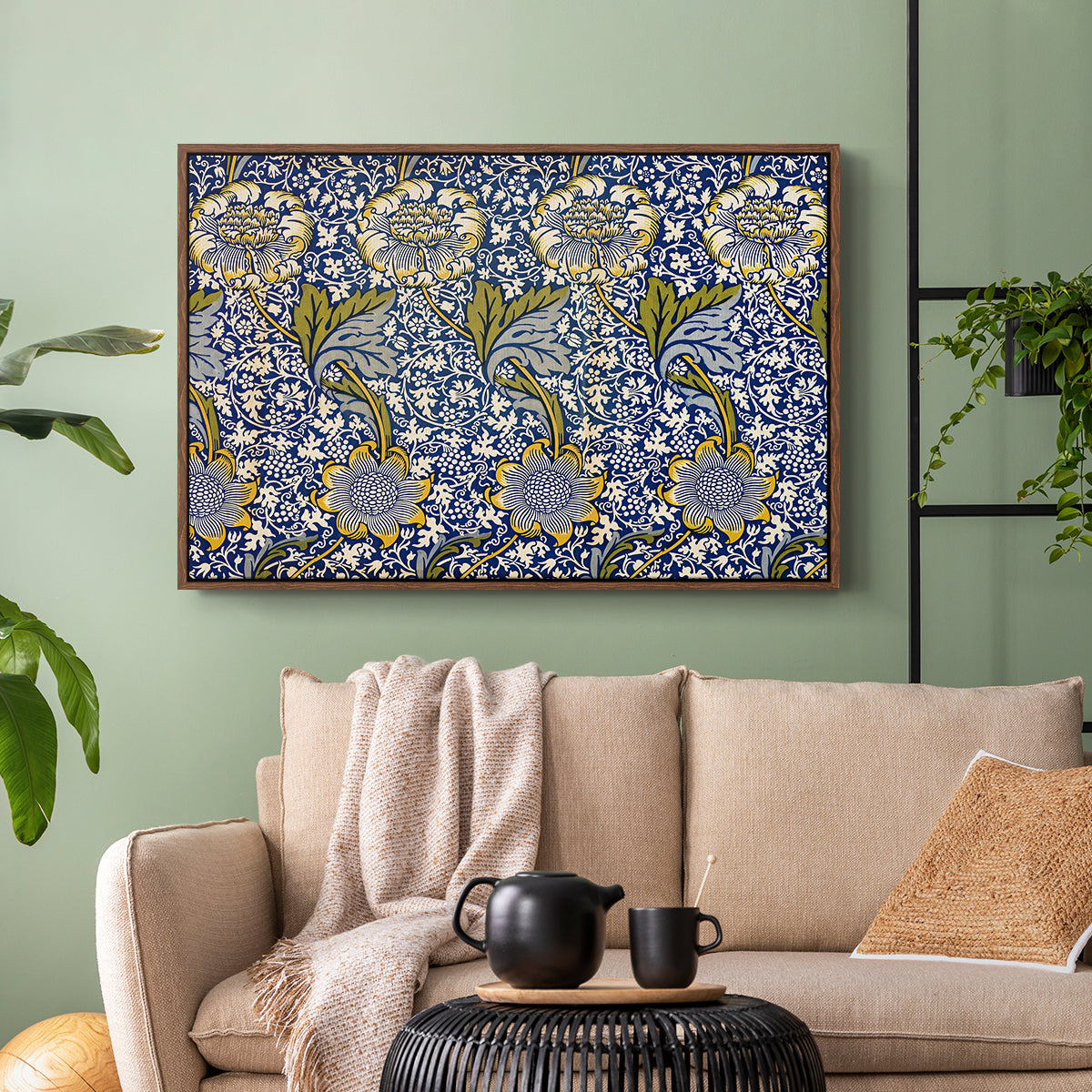 Kennet - Indigo/Gold, 1883 - Floater Framed Canvas Print