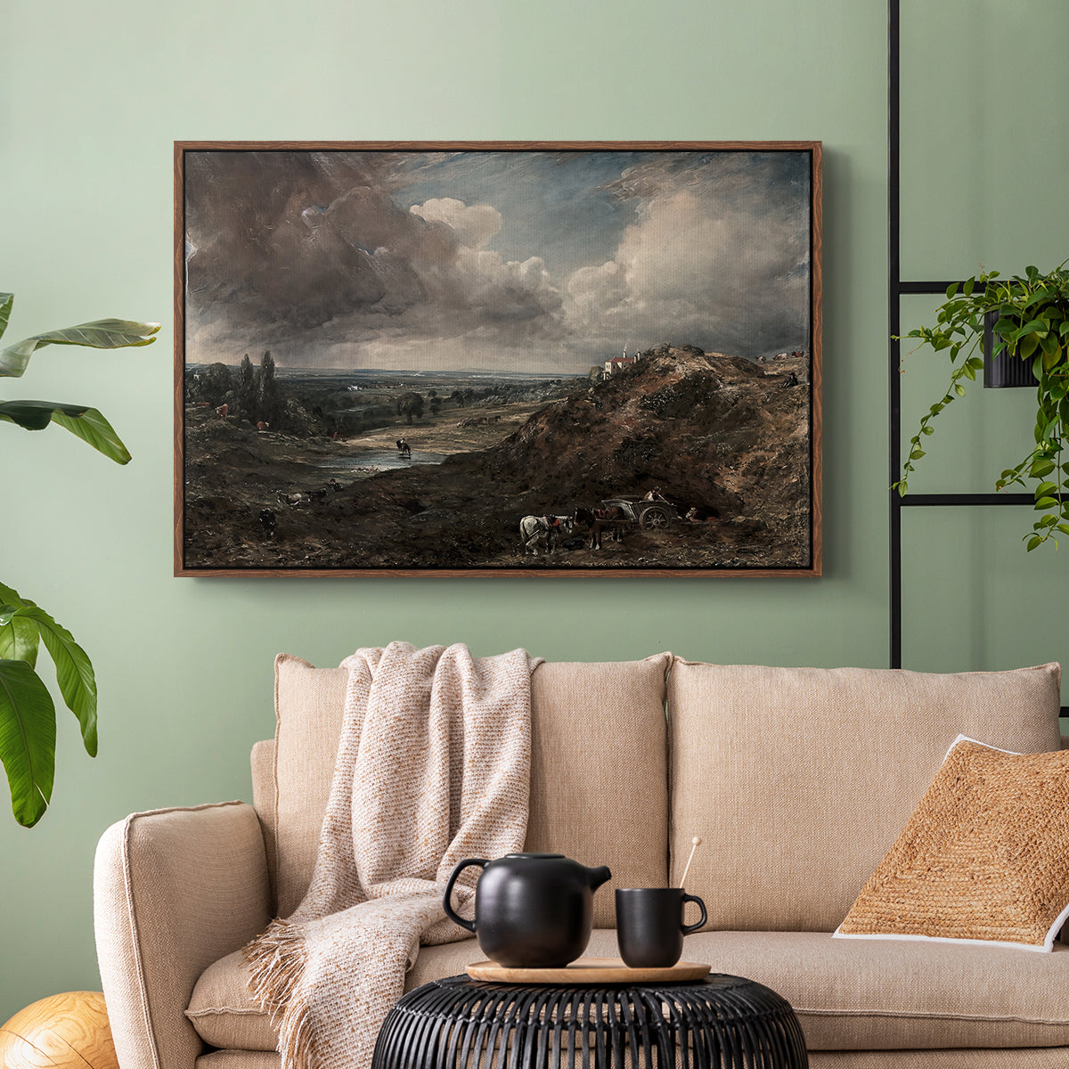 Branch Hill Pond, Hampstead Heath, c. 1828 - Floater Framed Canvas Print