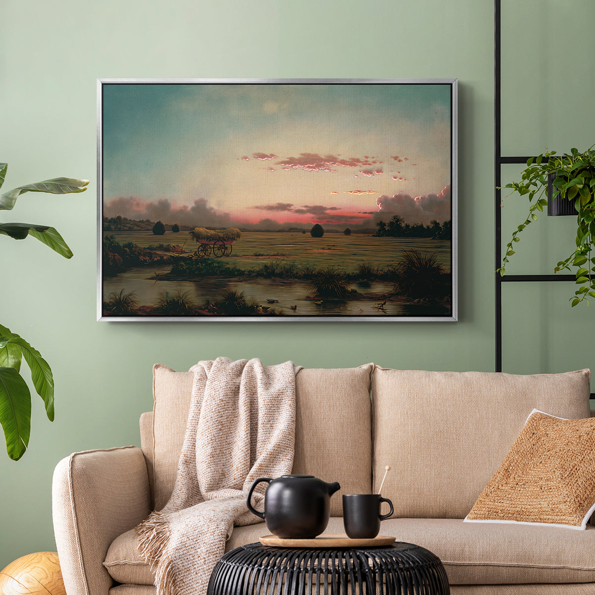The Marshes at Rhode Island, 1866 - Floater Framed Canvas Print