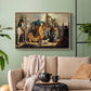 David with Goliath's Head in front of Saul, for Rembrandt, 1627 - Floater Framed Canvas Print