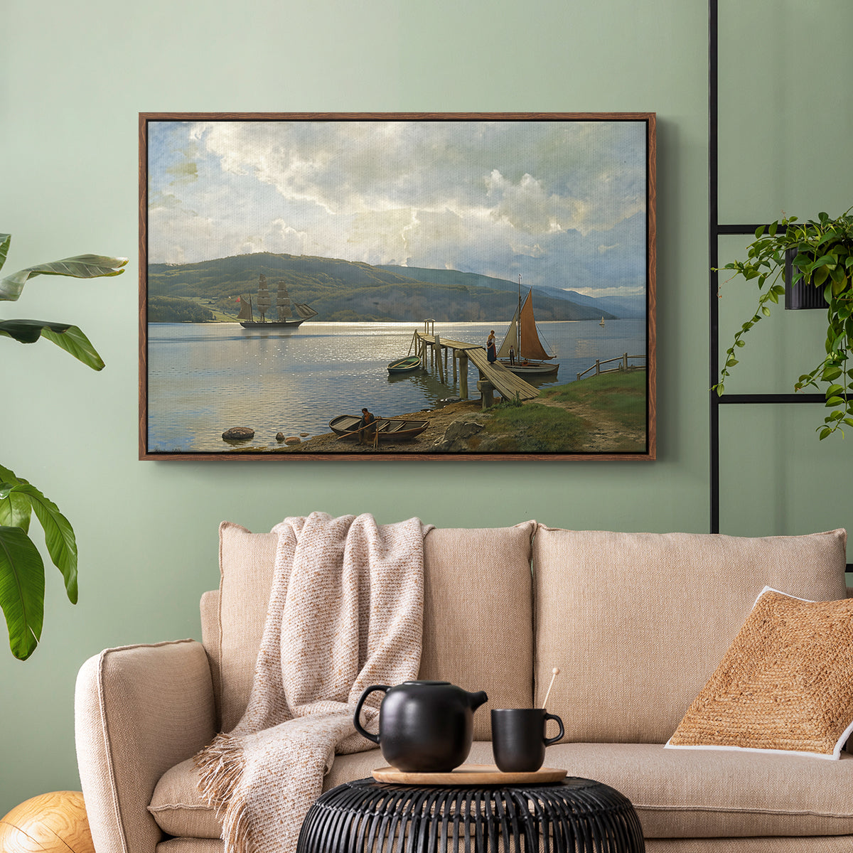 The Jetty at Feste near Moss, 1898 - Floater Framed Canvas Print