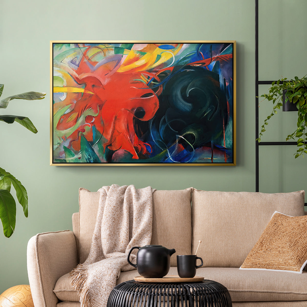 Fighting Forms, 1914 - Floater Framed Canvas Print