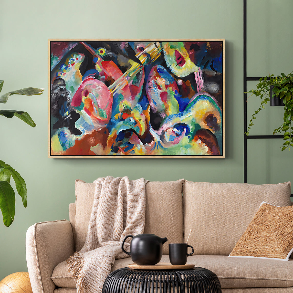 Improvisation. Deluge, 1913 - Floater Framed Canvas Print