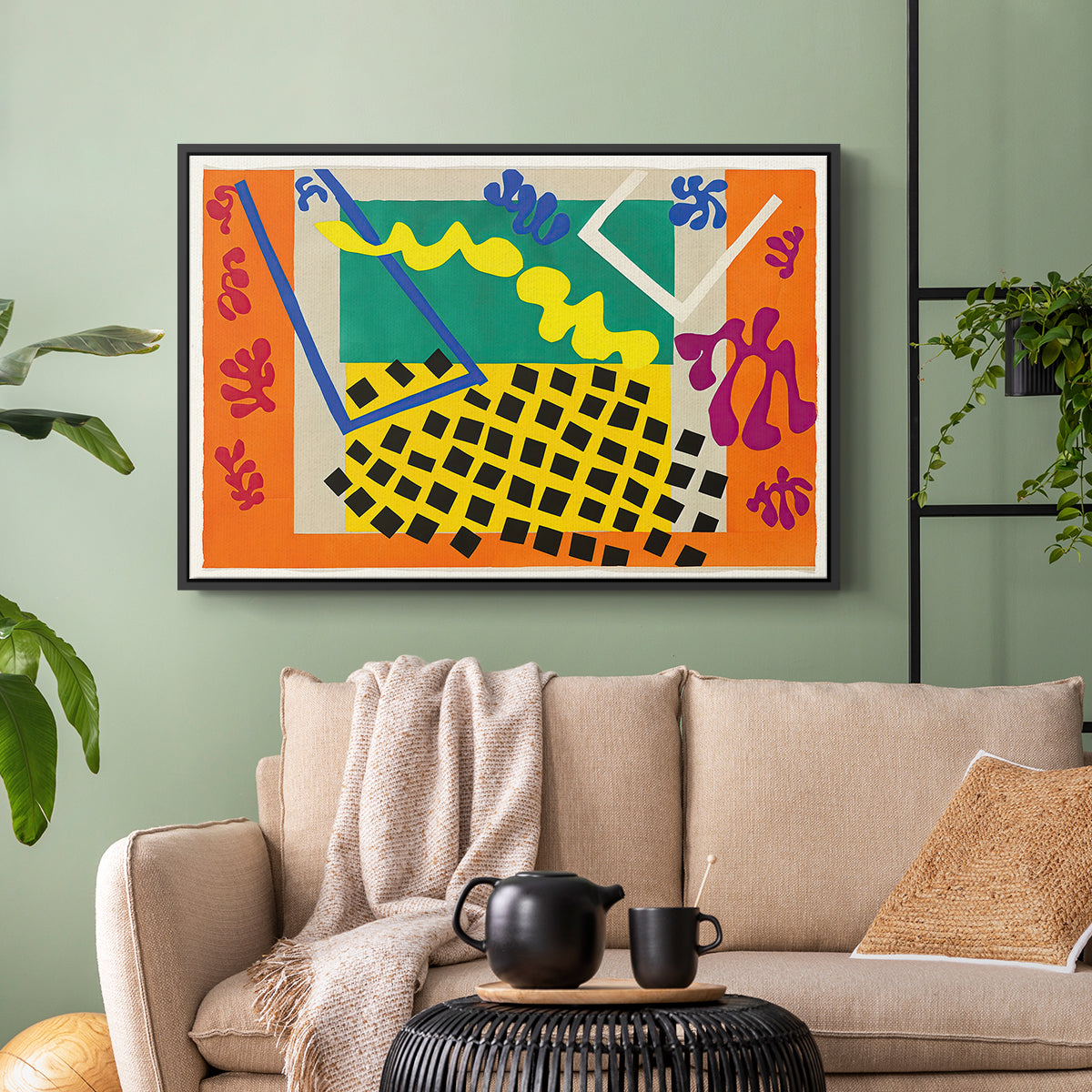The Codomas (Les codomas), from Jazz, 1947 - Floater Framed Canvas Print