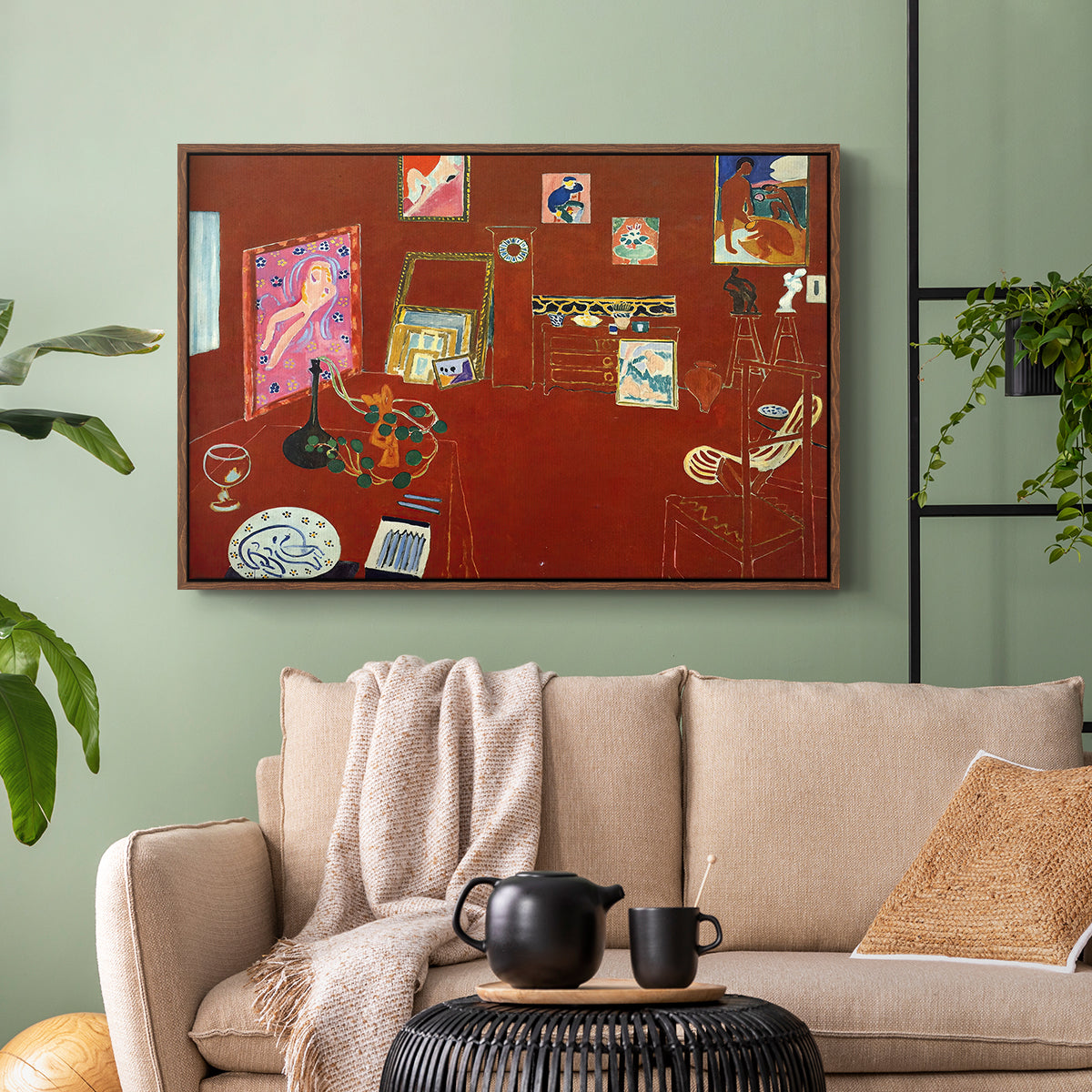 The Red Studio (L'Atelier Rouge), 1911 - Floater Framed Canvas Print