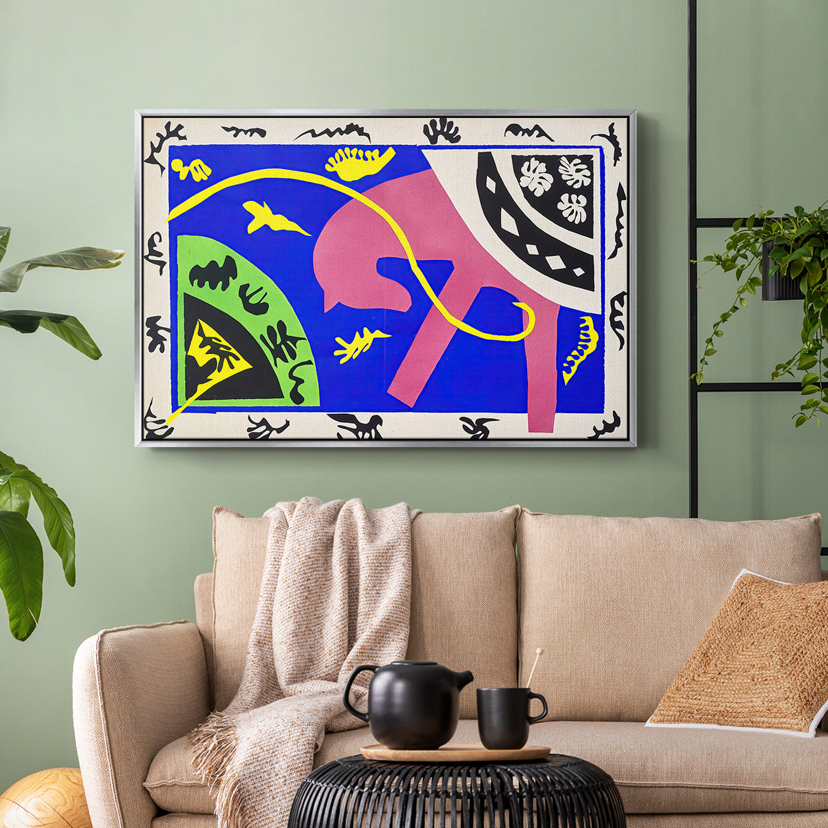The Horse, the Rider and the Clown, from Jazz, 1947 - Floater Framed Canvas Print