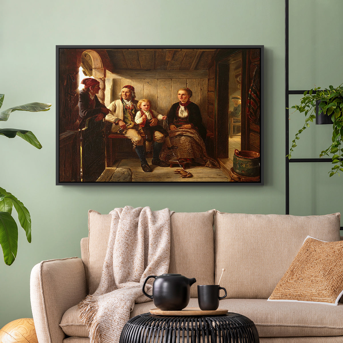 Neighbors (Naboer), 1855 - Floater Framed Canvas Print