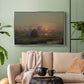 Haystack at Sunset, 1880 - Floater Framed Canvas Print