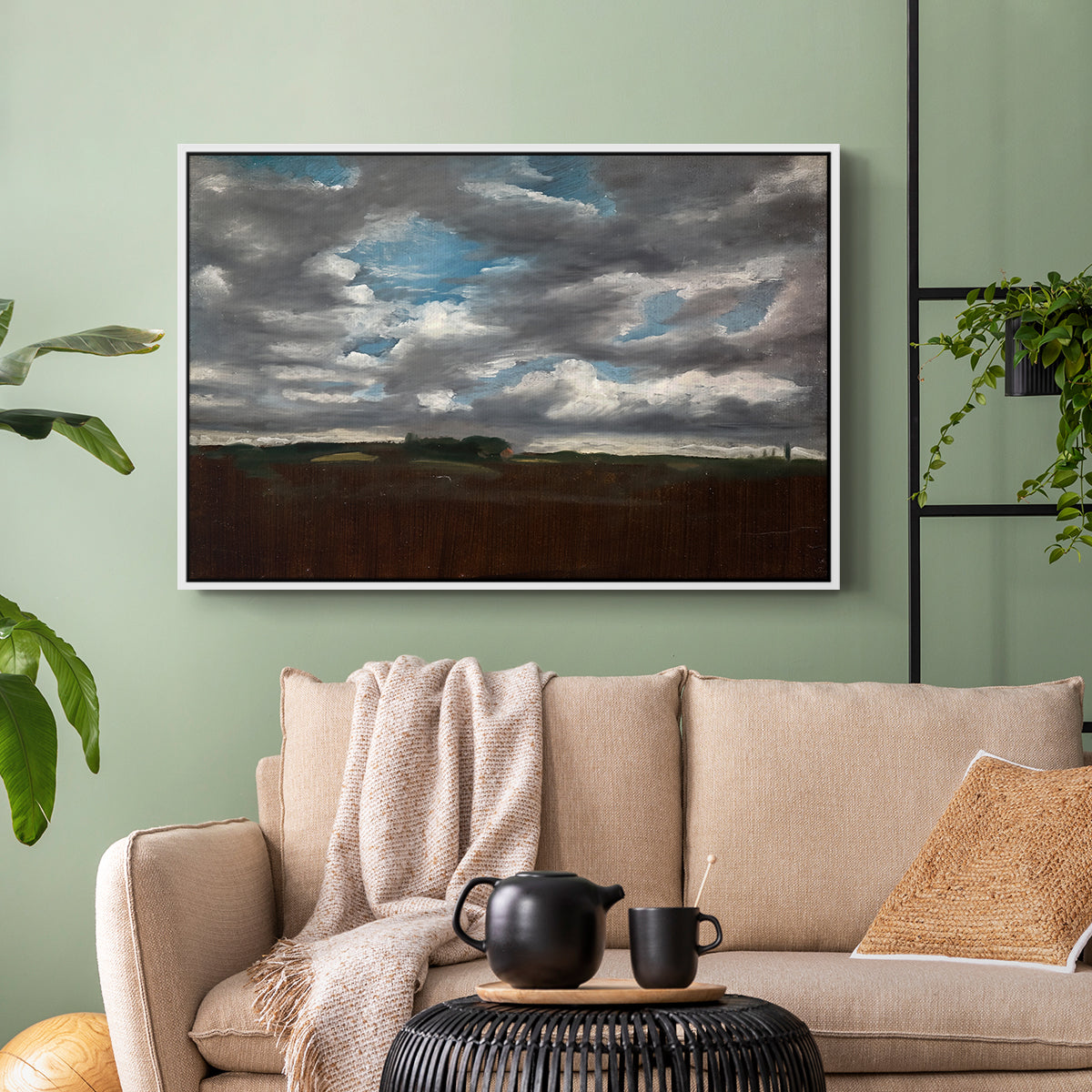 Extensive Landscape with Grey Clouds, c. 1821-1822 - Floater Framed Canvas Print
