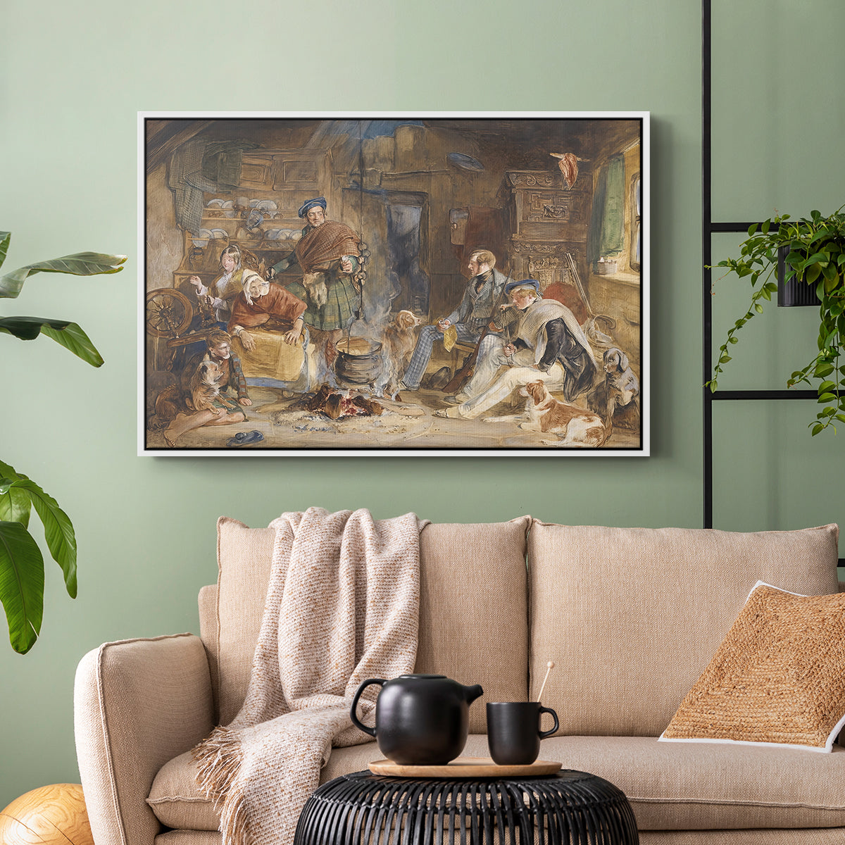 Highland Hospitality, 1832 - Floater Framed Canvas Print