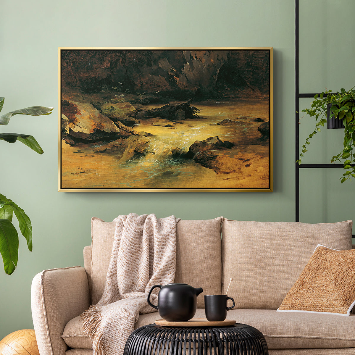 Wildbach (Wild Stream) - Floater Framed Canvas Print