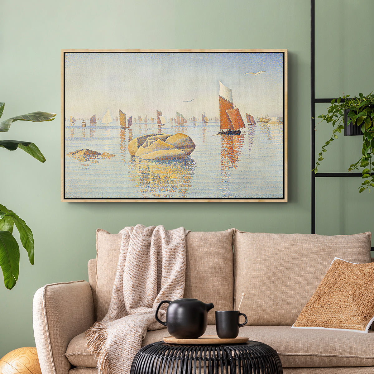 Concarneau, Quiet Morning, Opus 219, 1891 - Floater Framed Canvas Print