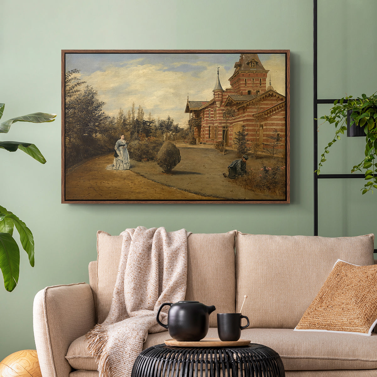 The Country House of Gustave Coûteaux, 1871 - Floater Framed Canvas Print