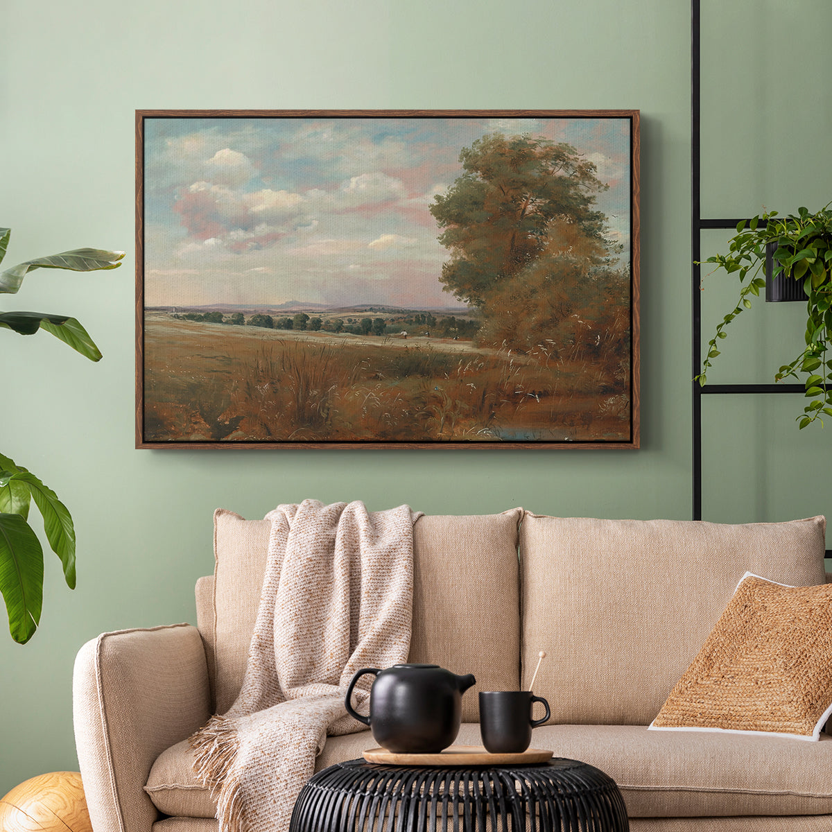 Landscape at Hampstead, with Harrow in the Distance, c. 1849-1855 - Floater Framed Canvas Print