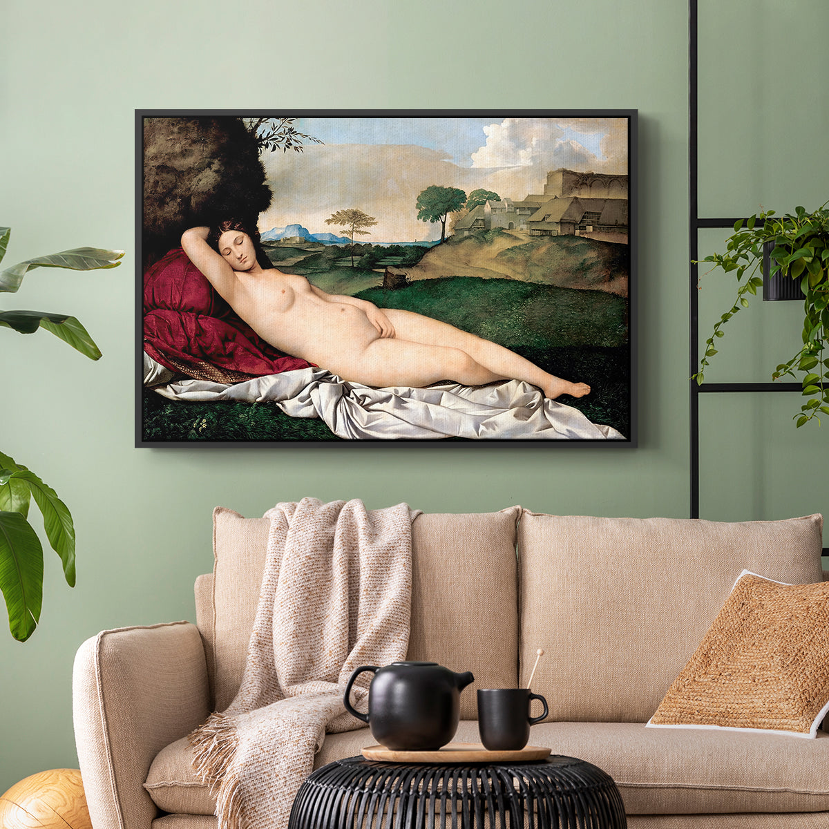 Sleeping Venus, c. 1510 - Floater Framed Canvas Print