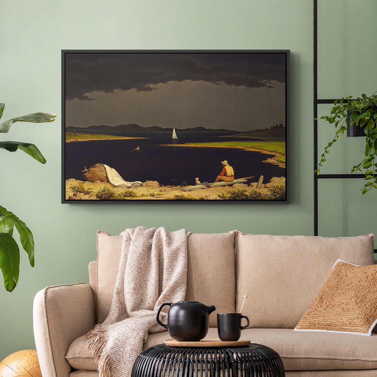 Approaching Thunder Storm, 1859 - Floater Framed Canvas Print