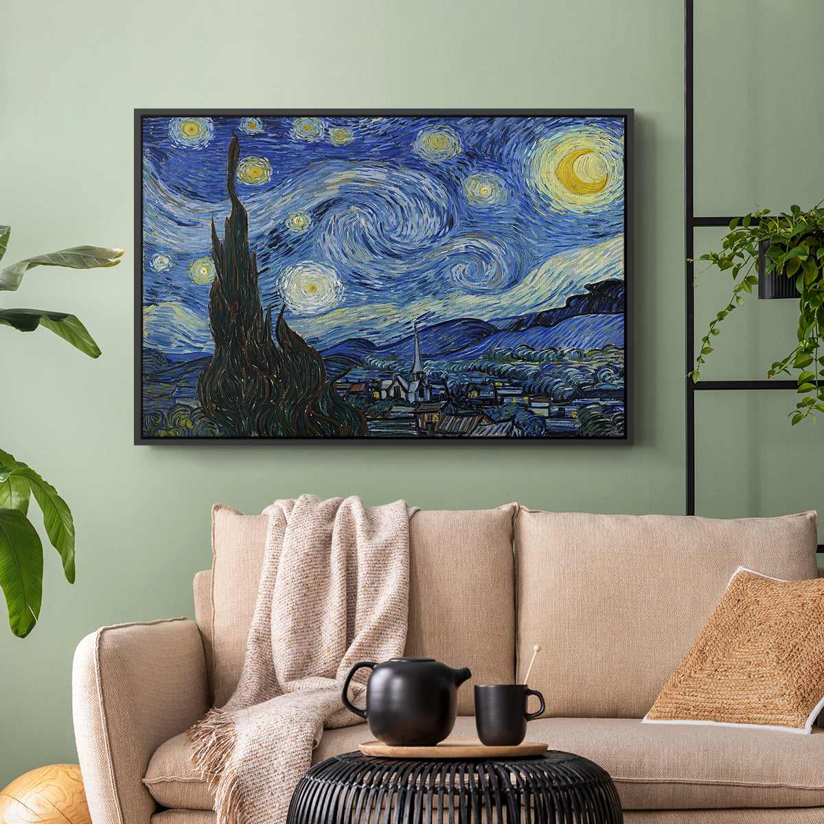 The Starry Night, 1889 - Floater Framed Canvas Print