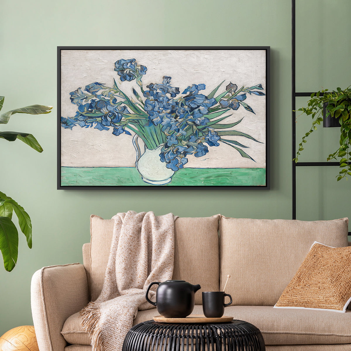 Irises, 1890 - Floater Framed Canvas Print