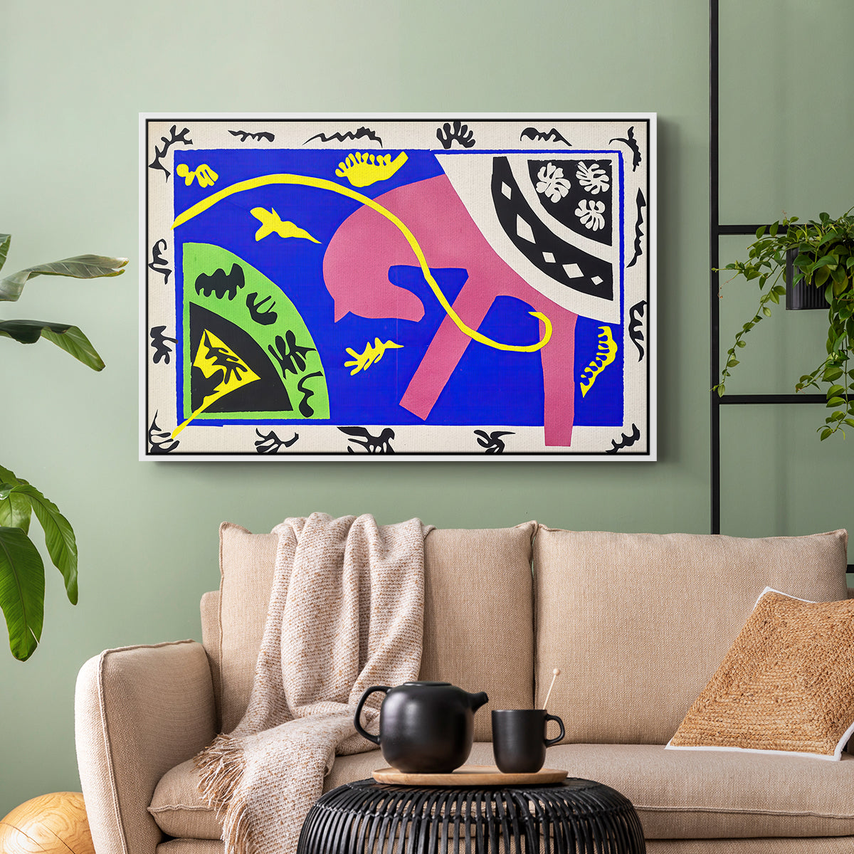 The Horse, the Rider and the Clown, from Jazz, 1947 - Floater Framed Canvas Print