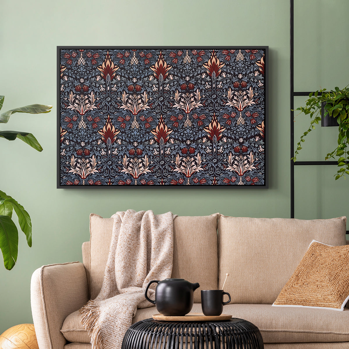 Snakeshead (Printed Textile), c. 1876 - Floater Framed Canvas Print