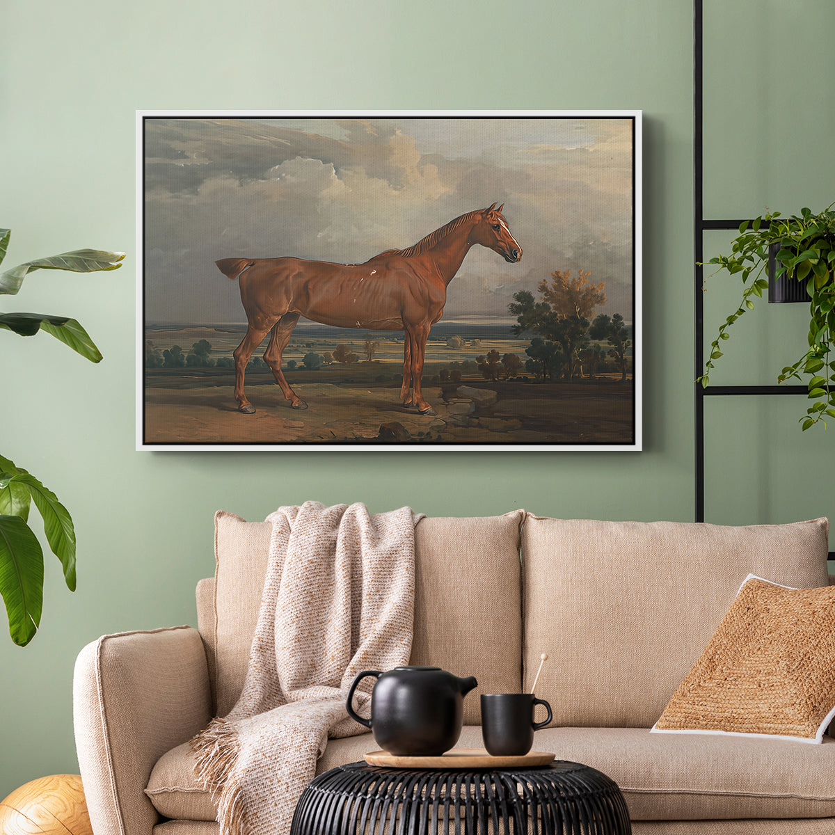 Hunter in a Landscape, 1810 - Floater Framed Canvas Print
