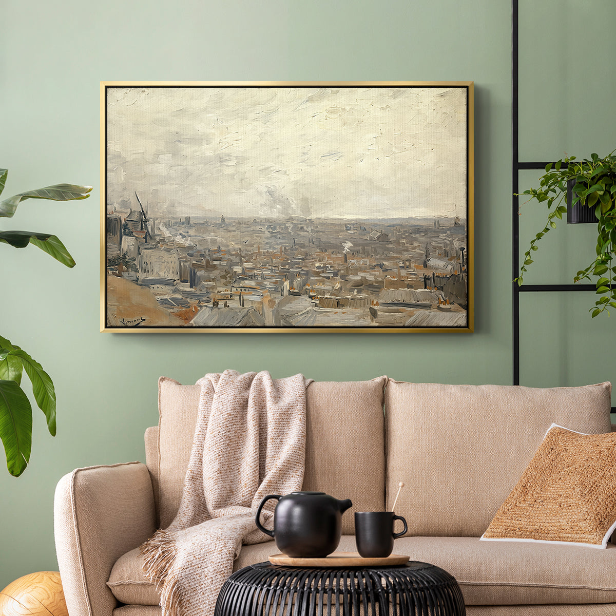 View from Montmartre, 1886 - Floater Framed Canvas Print