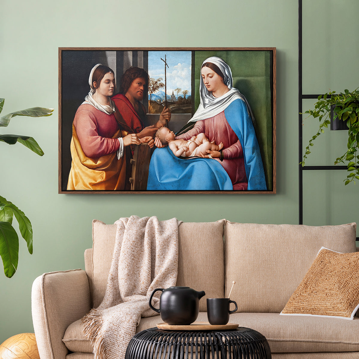 Sacred Conversation, c. 1505 - Floater Framed Canvas Print