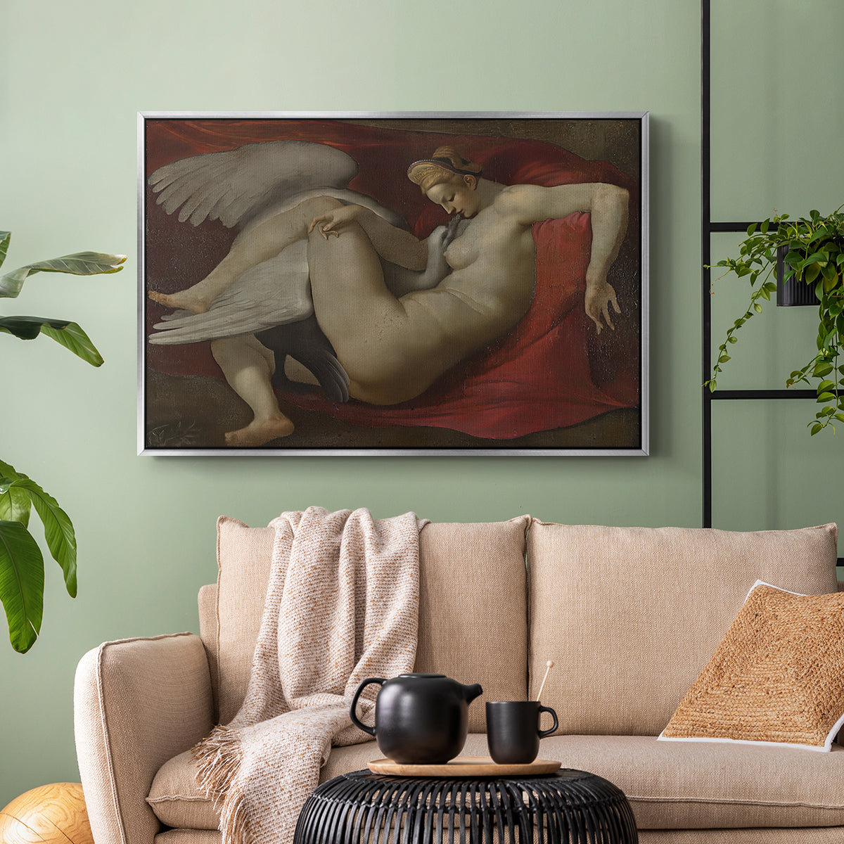 Leda and the Swan (16th-Century Version), c. 1530 - Floater Framed Canvas Print