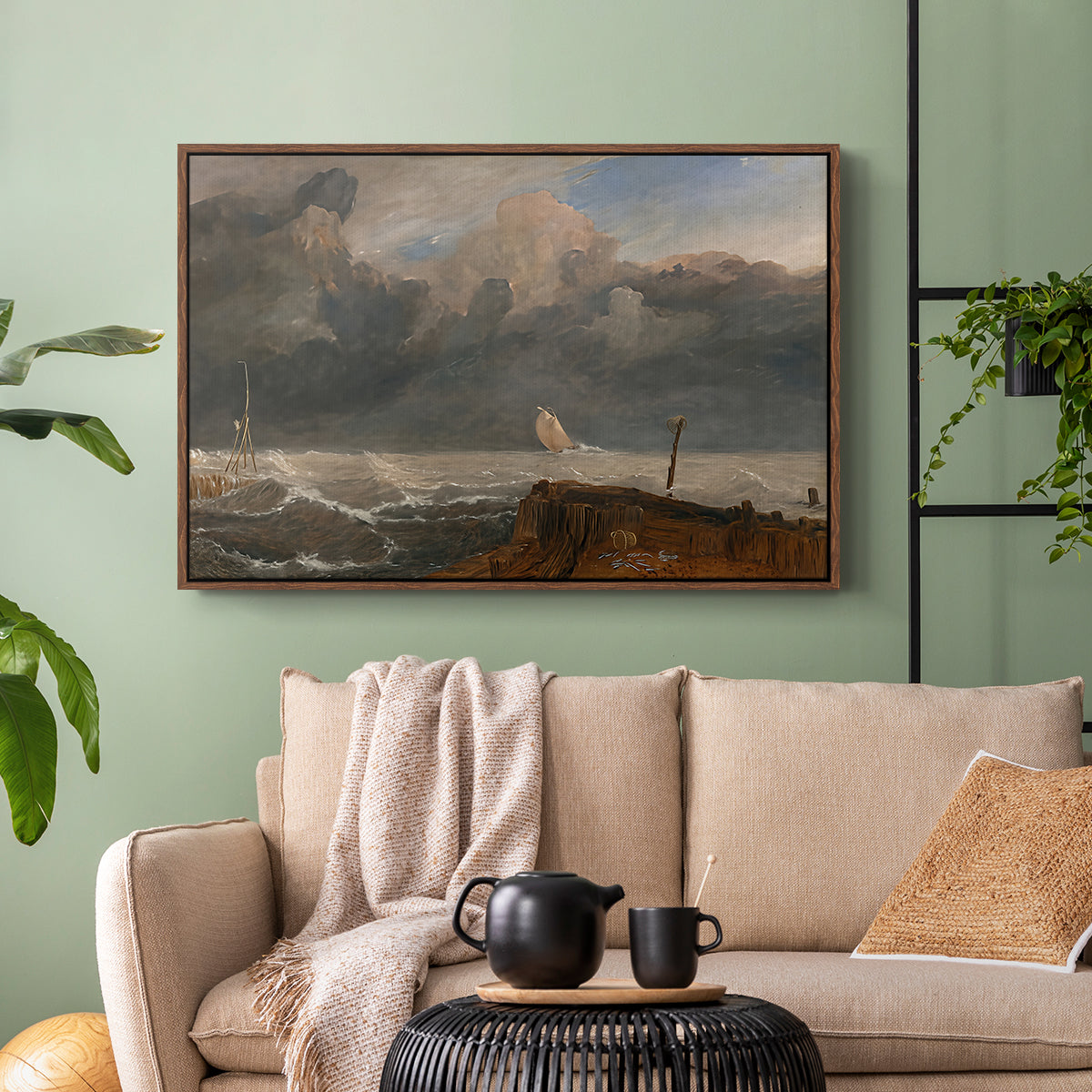 Port Ruysdael, 1827 - Floater Framed Canvas Print