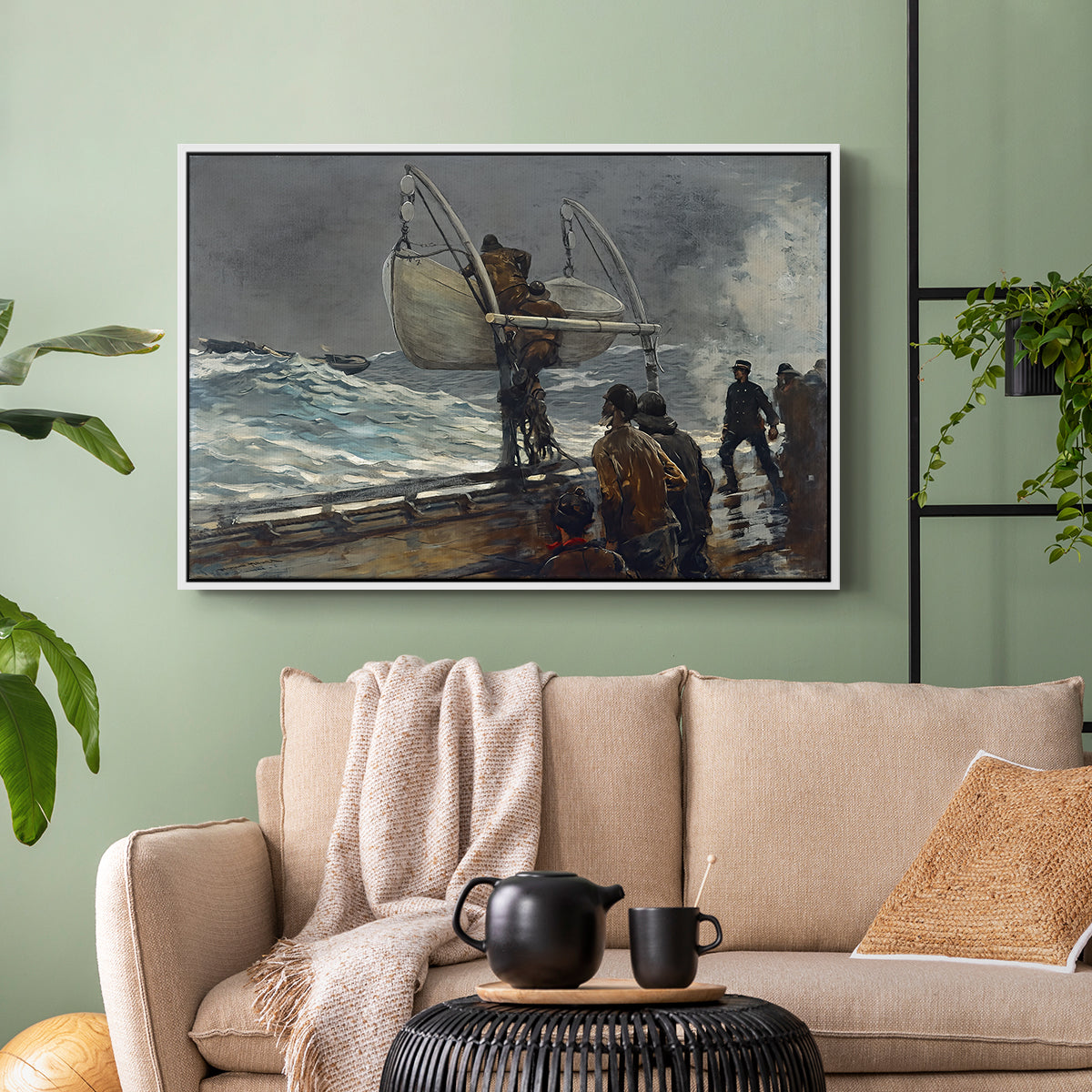 The Signal of Distress, c. 1896 - Floater Framed Canvas Print