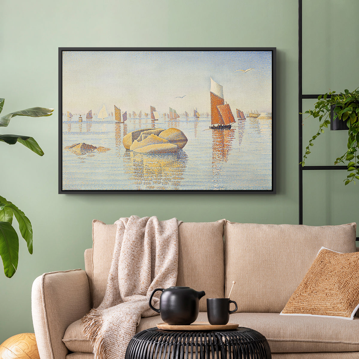 Concarneau, Quiet Morning, Opus 219, 1891 - Floater Framed Canvas Print