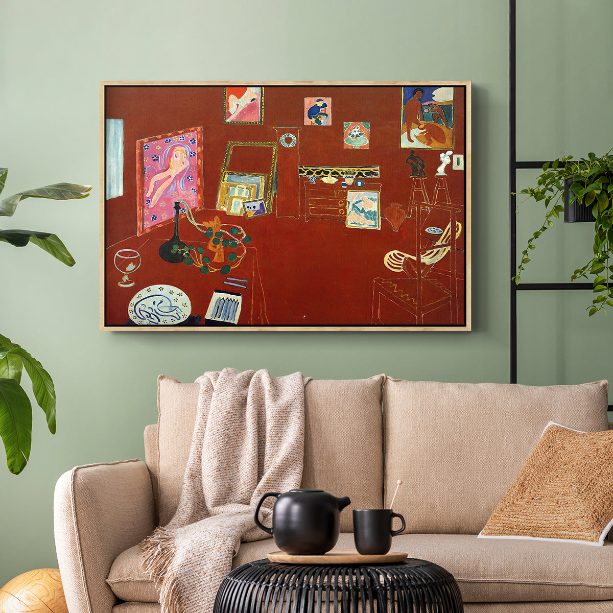 The Red Studio (L'Atelier Rouge), 1911 - Floater Framed Canvas Print