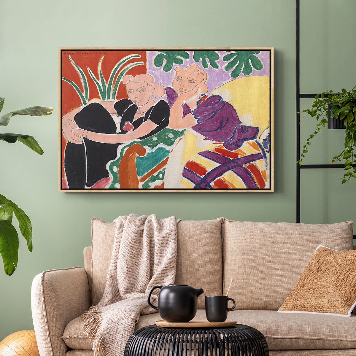 The Conversation, 1938 - Floater Framed Canvas Print