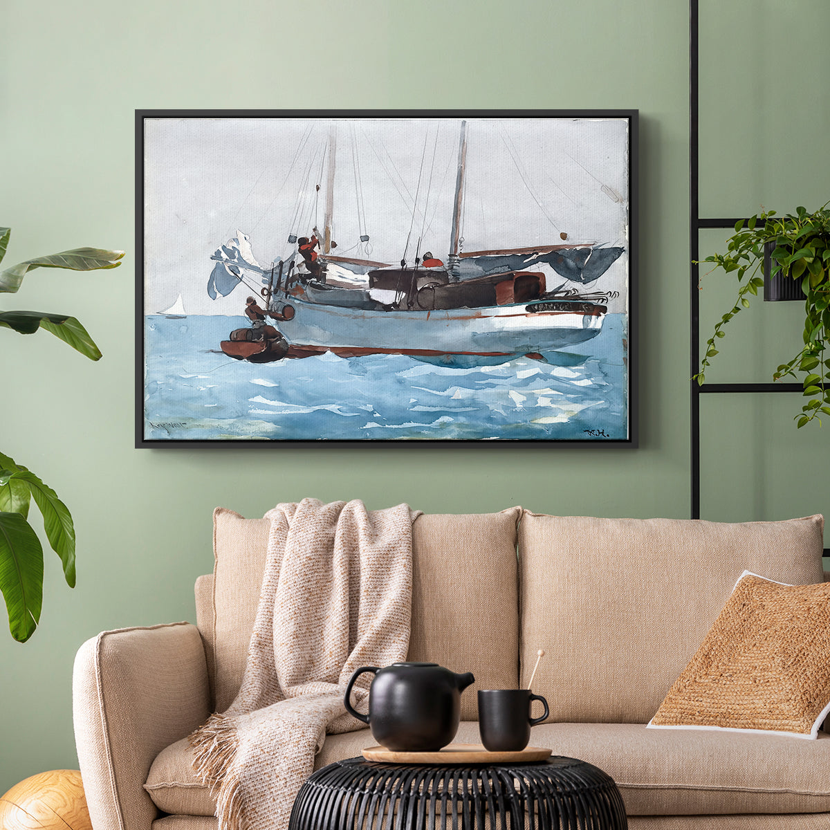 Taking on Wet Provisions, 1903 - Floater Framed Canvas Print