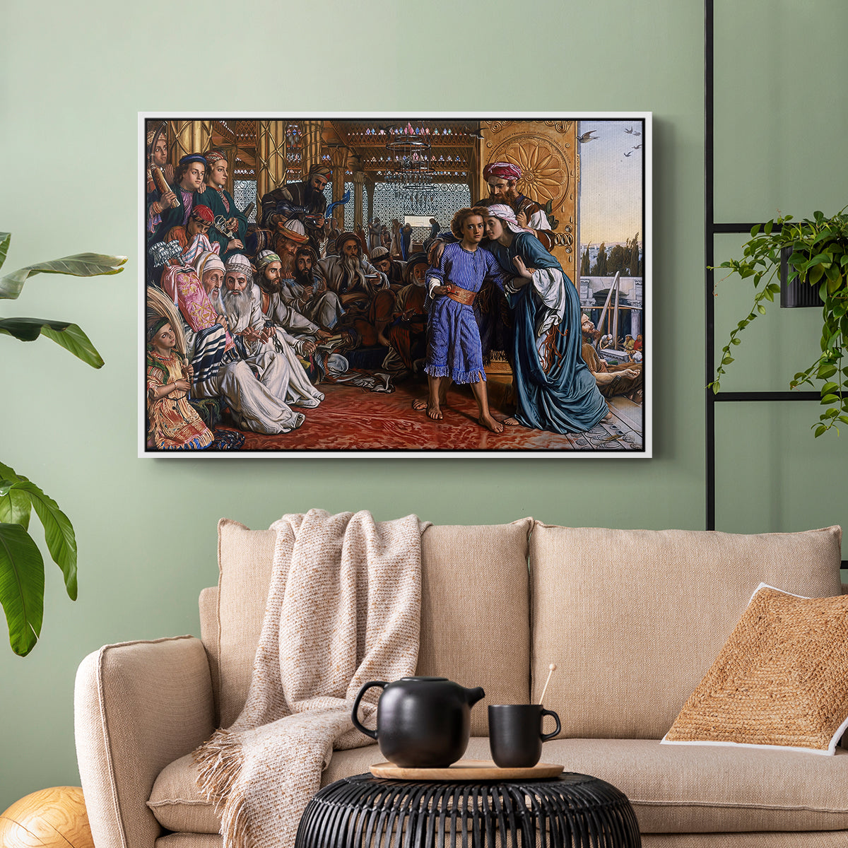 The Finding of the Saviour in the Temple, 1854-1860 - Floater Framed Canvas Print