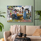 Net Menders in Valencia, 1909 - Floater Framed Canvas Print