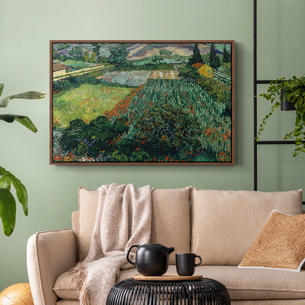 Field with Poppies, Saint-Rémy, 1889 - Floater Framed Canvas Print