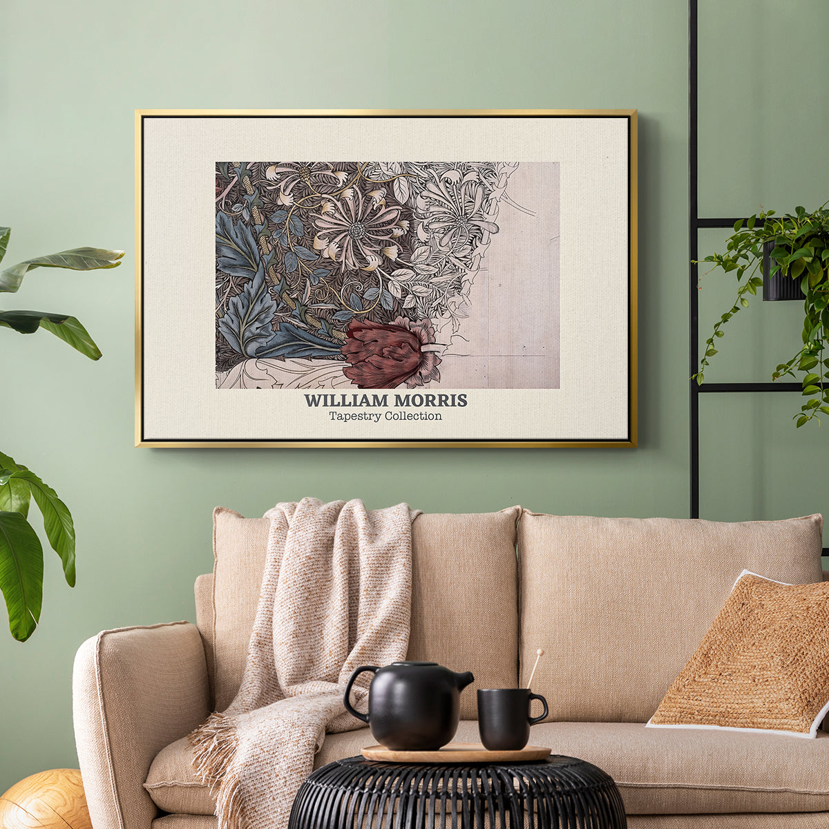 Honeysuckle (Tapestry Collection), 1874 - Floater Framed Canvas Print