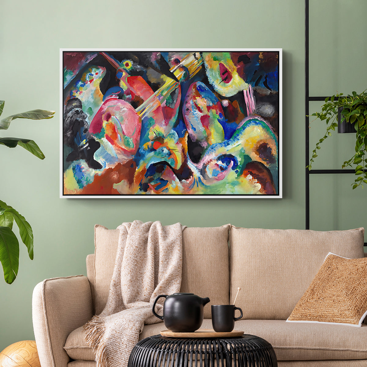 Improvisation. Deluge, 1913 - Floater Framed Canvas Print