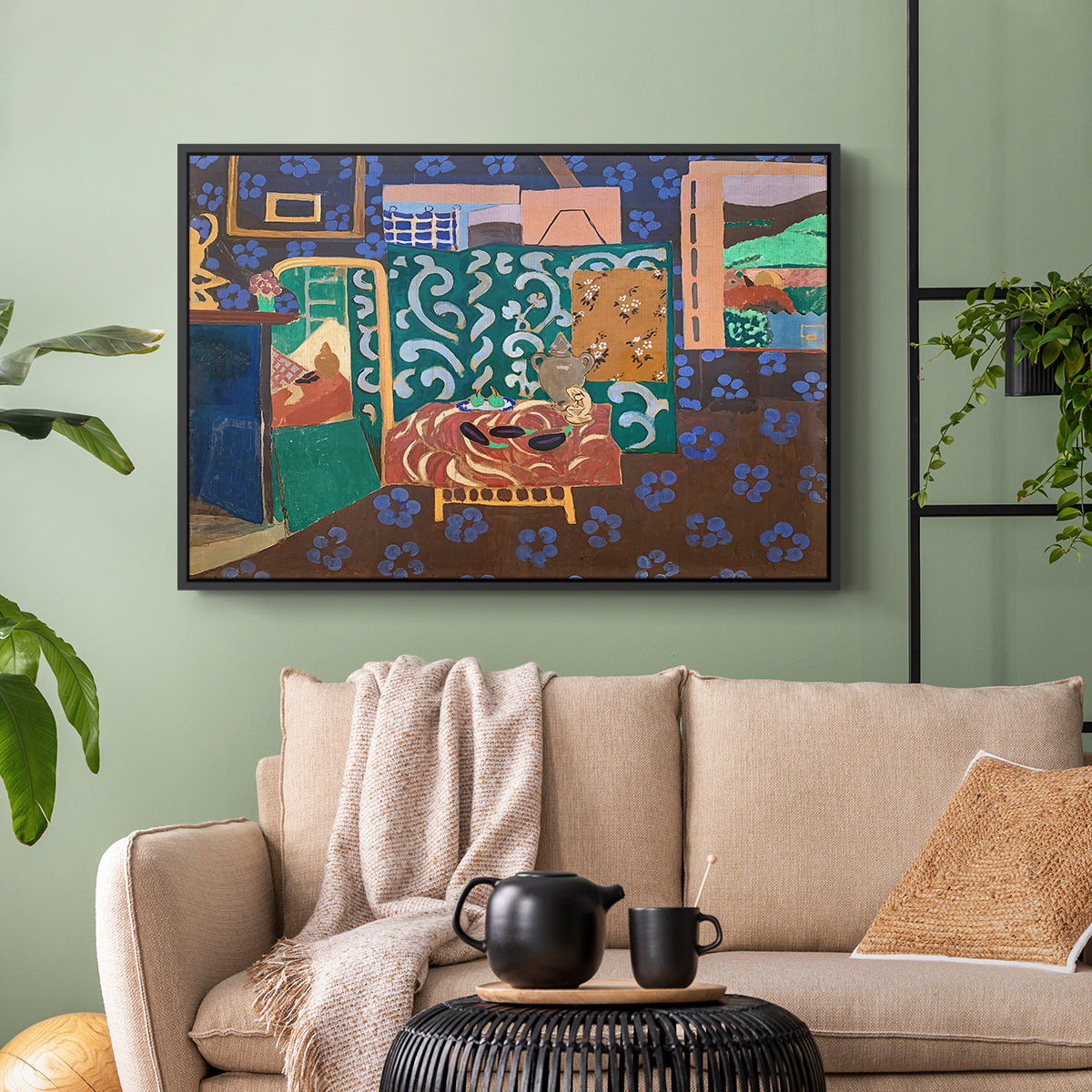 Interior with Aubergines, 1911 - Floater Framed Canvas Print