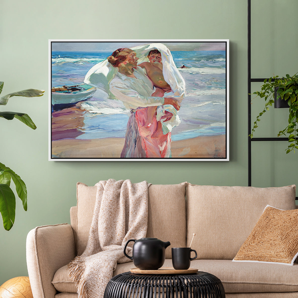 After Bathing, 1915 - Floater Framed Canvas Print