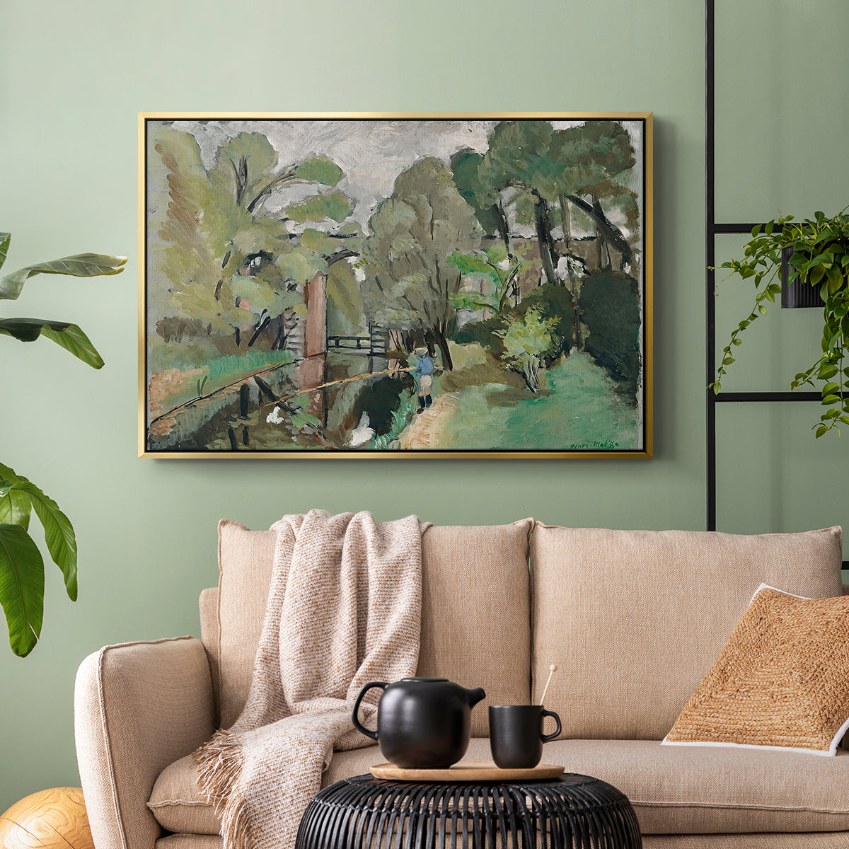 The Little Fisherman, Maintenon, 1918 - Floater Framed Canvas Print