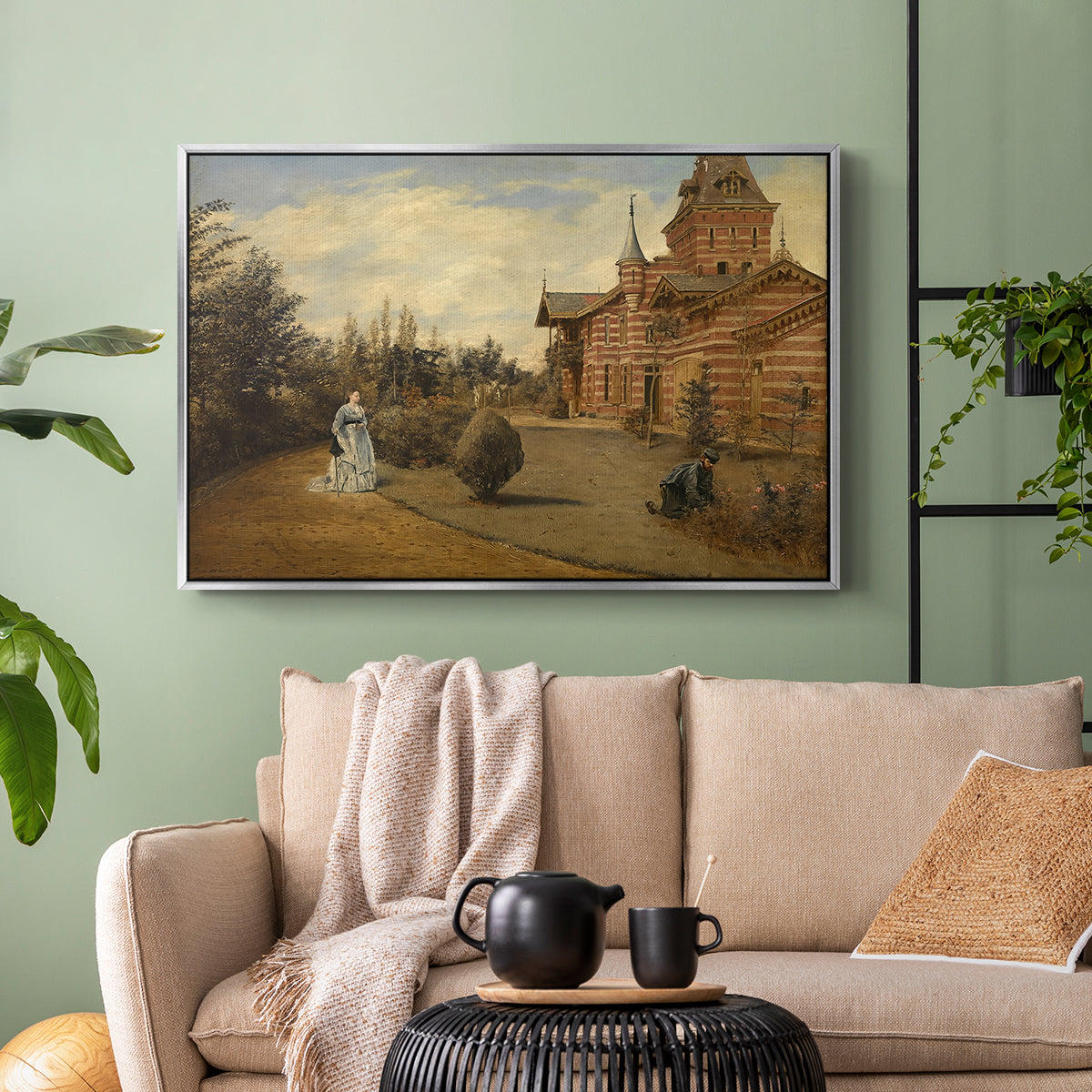 The Country House of Gustave Coûteaux, 1871 - Floater Framed Canvas Print