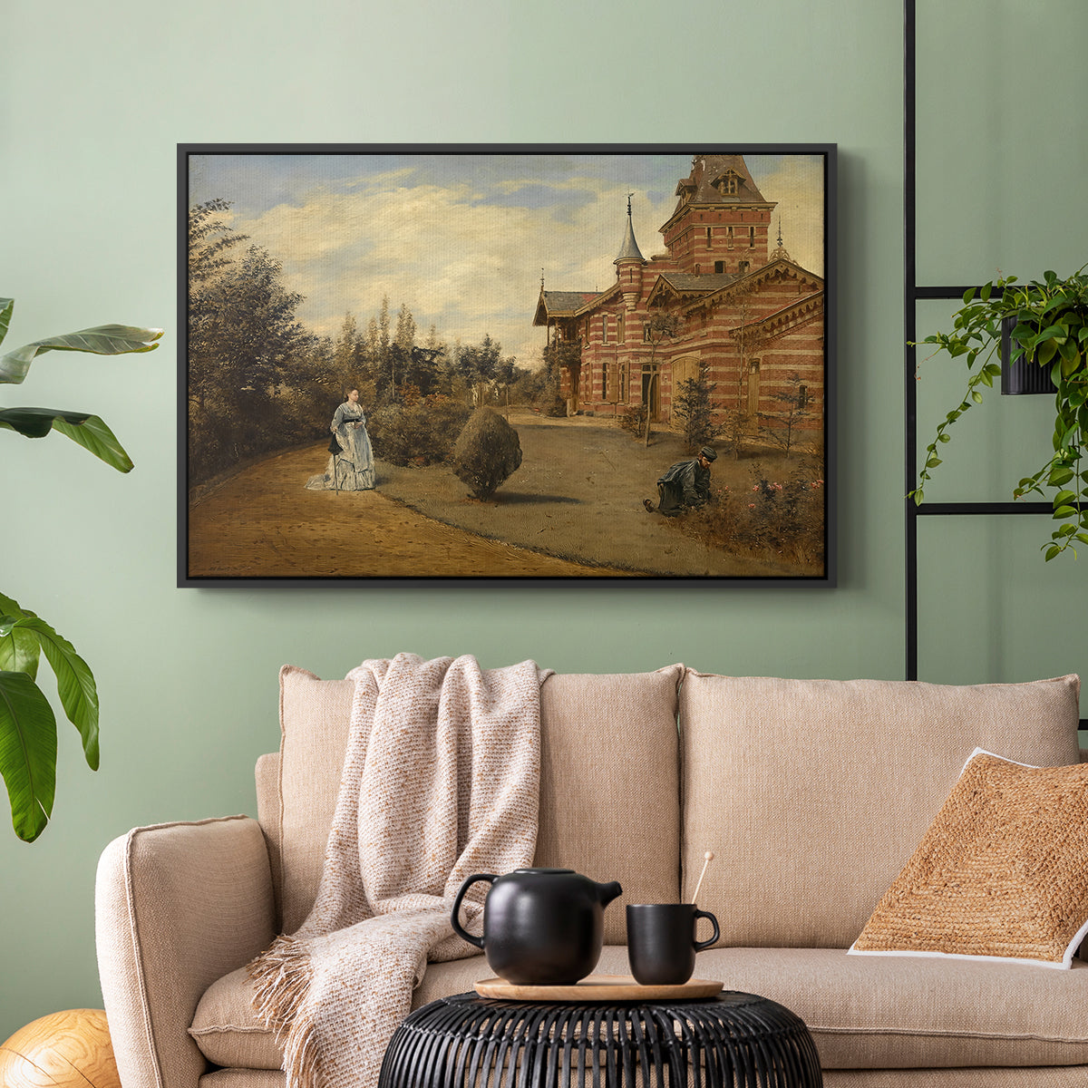 The Country House of Gustave Coûteaux, 1871 - Floater Framed Canvas Print