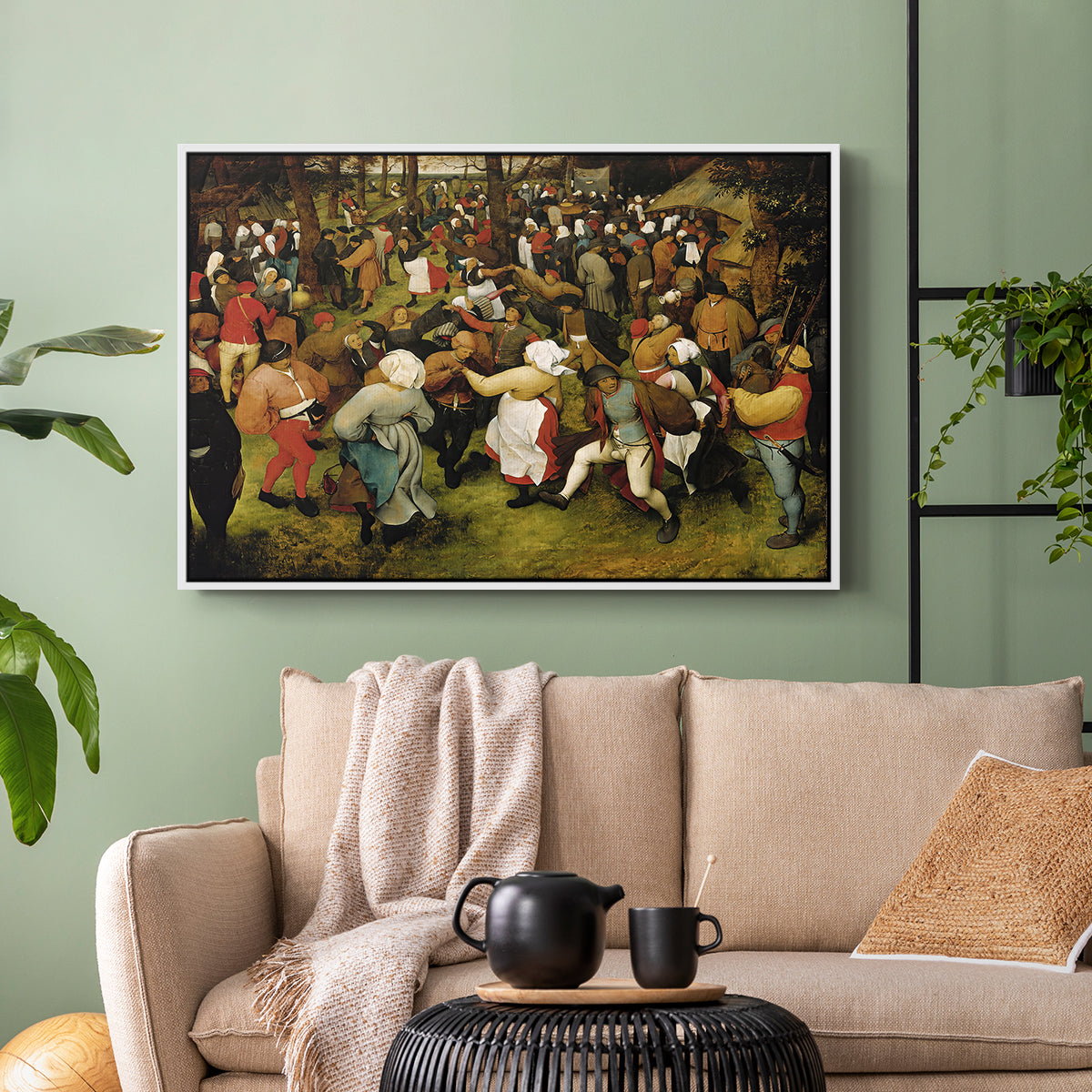 The Wedding Dance, c. 1566 - Floater Framed Canvas Print