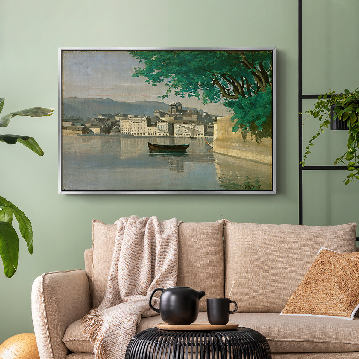 Geneva View of Part of the City, c. 1834-1835 - Floater Framed Canvas Print