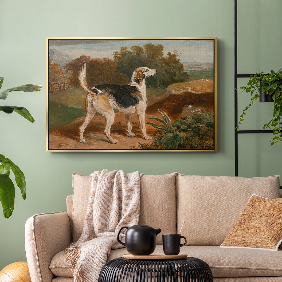 Ravager, One of the Lambton Hounds, 1835 - Floater Framed Canvas Print