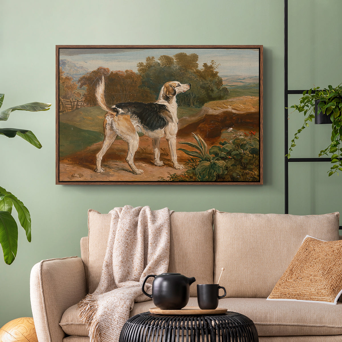 Ravager, One of the Lambton Hounds, 1835 - Floater Framed Canvas Print